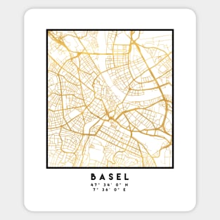 BASEL SWITZERLAND CITY STREET MAP ART Sticker